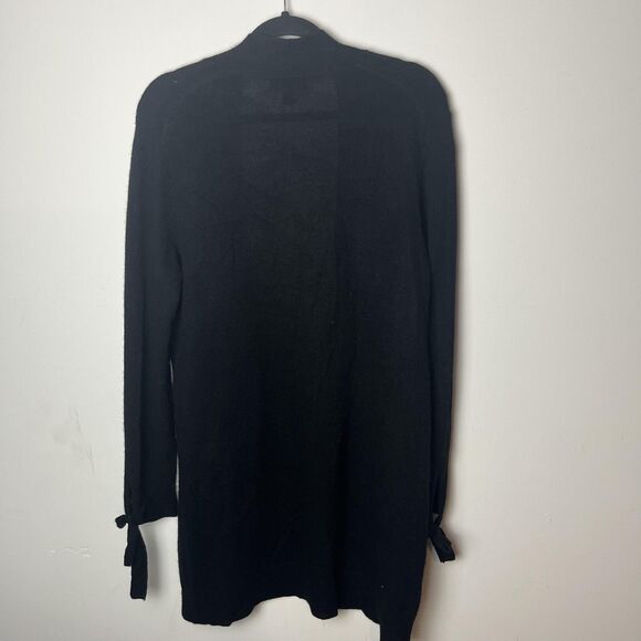 Charter Club Cashmere Sweater Womens Medium Black Open Front Cardigan Pockets - Picture 6 of 8